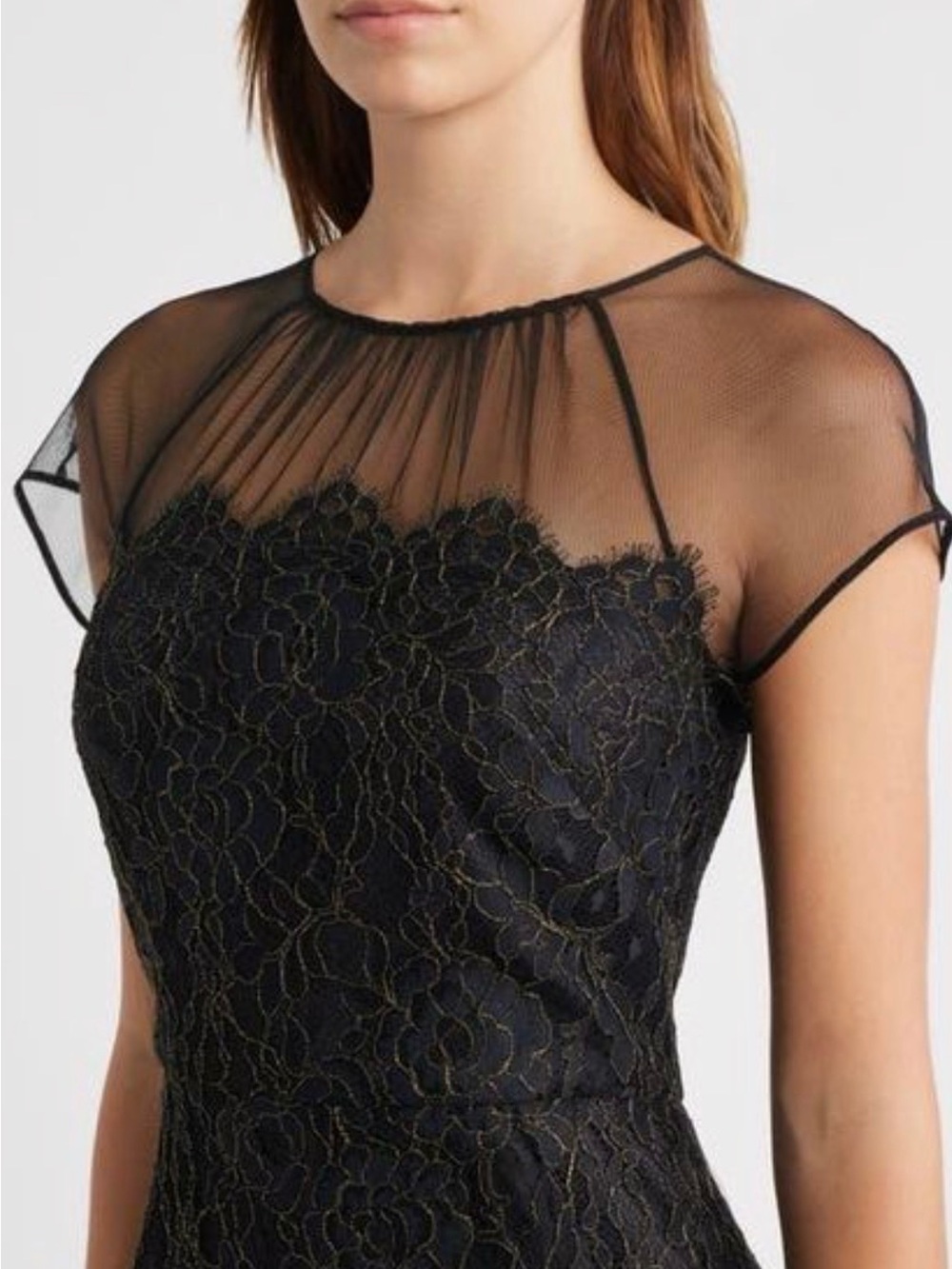 Eliza J Metallic Floral Embroidery Gown - Picture 3 of 5